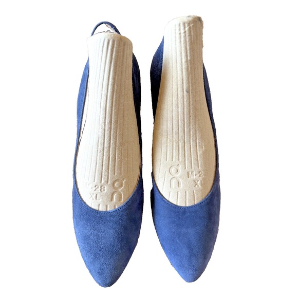 Eric Michael Shoes - Eric Michael Navy Blue Suede Leather TEVA Wedge Almond‎ Toe Shoes Spain 38 7.5-8